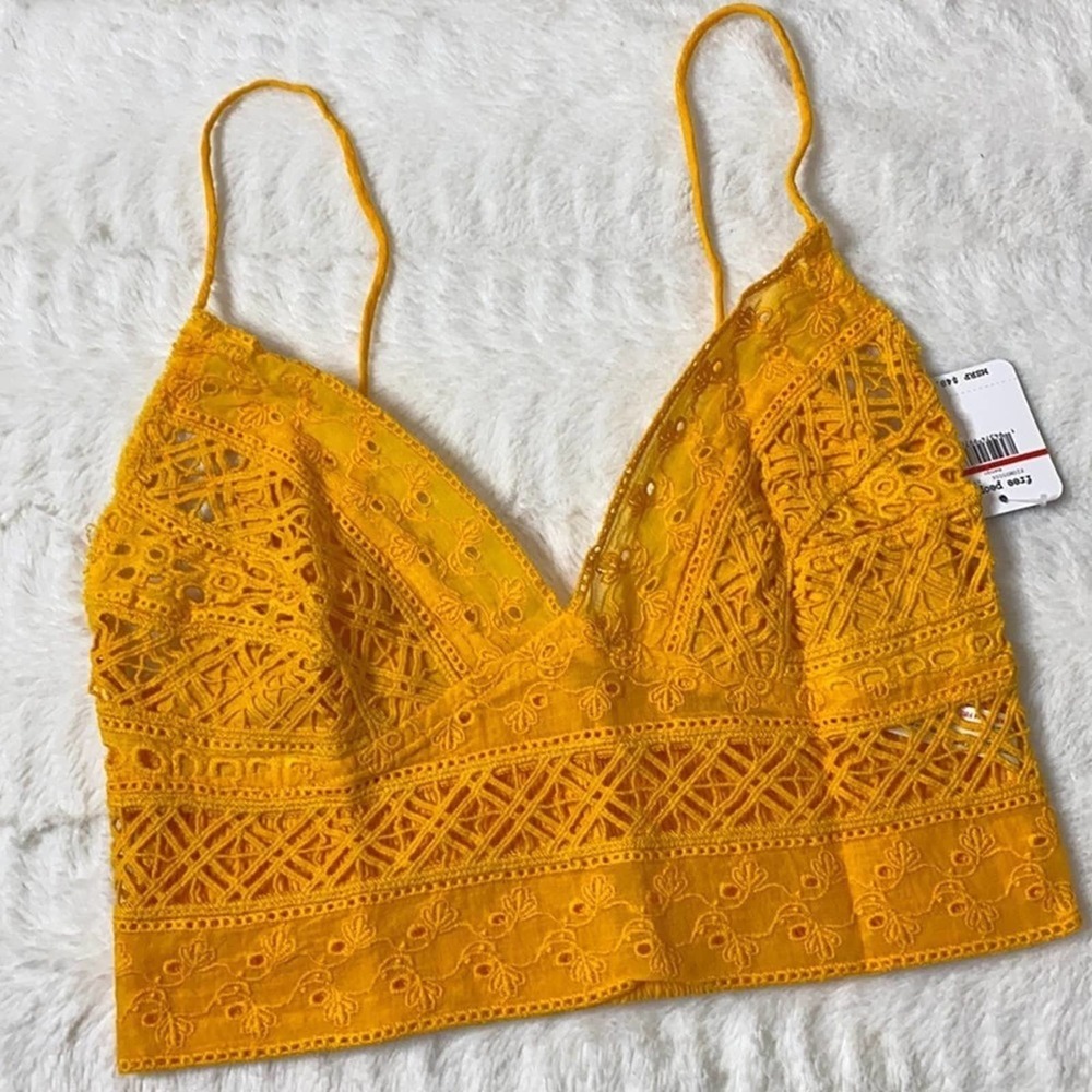 Free People Carina Bralette Mango XS Festival Boho